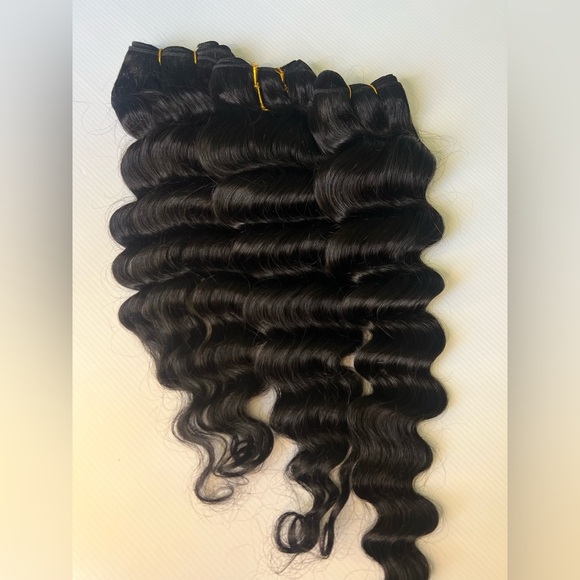 20”, 22” & 24” 100% Human Hair Extensions three Bundles  Loose deep Black - Picture 5 of 6
